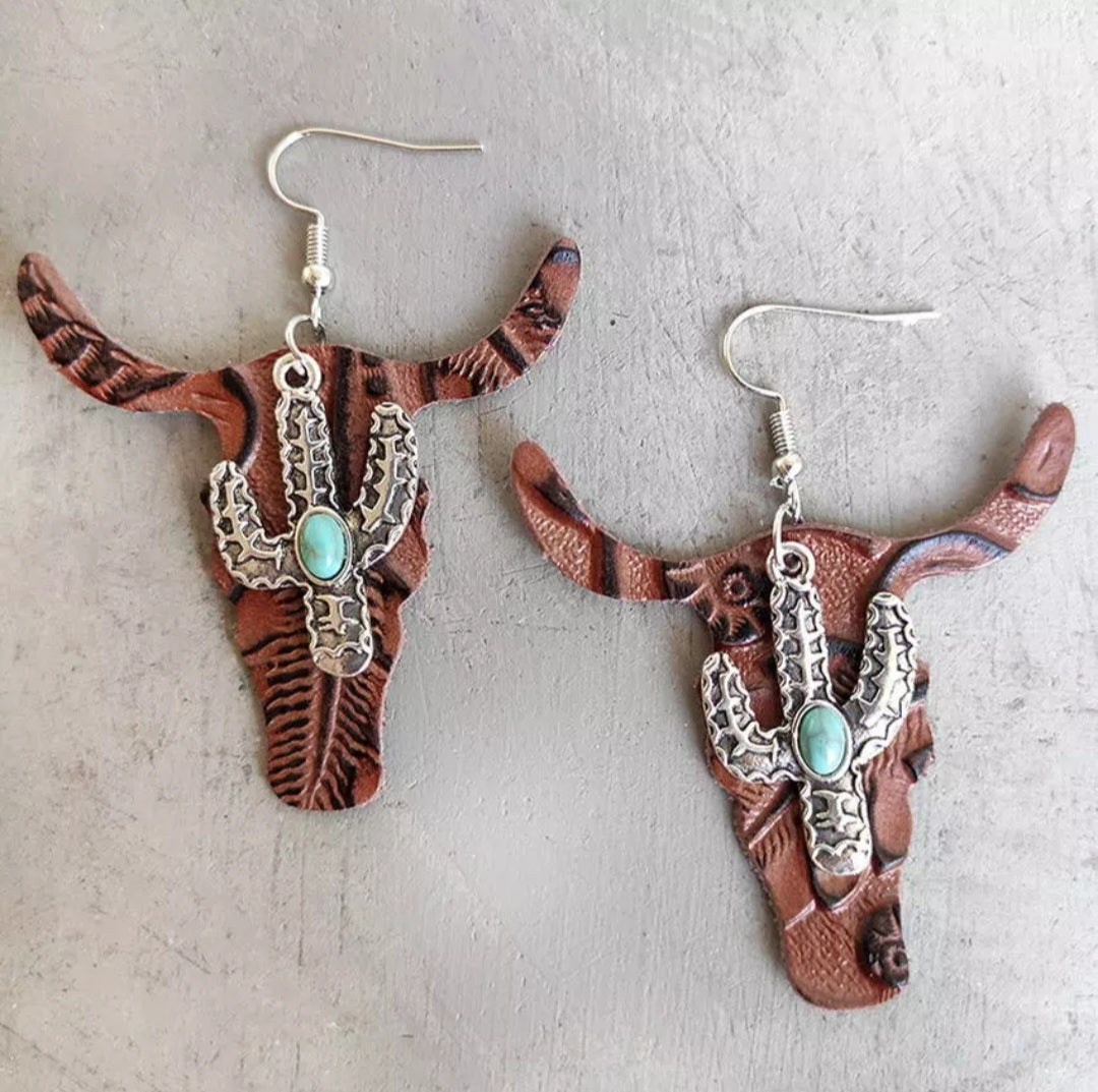 Bull Cactus Earrings