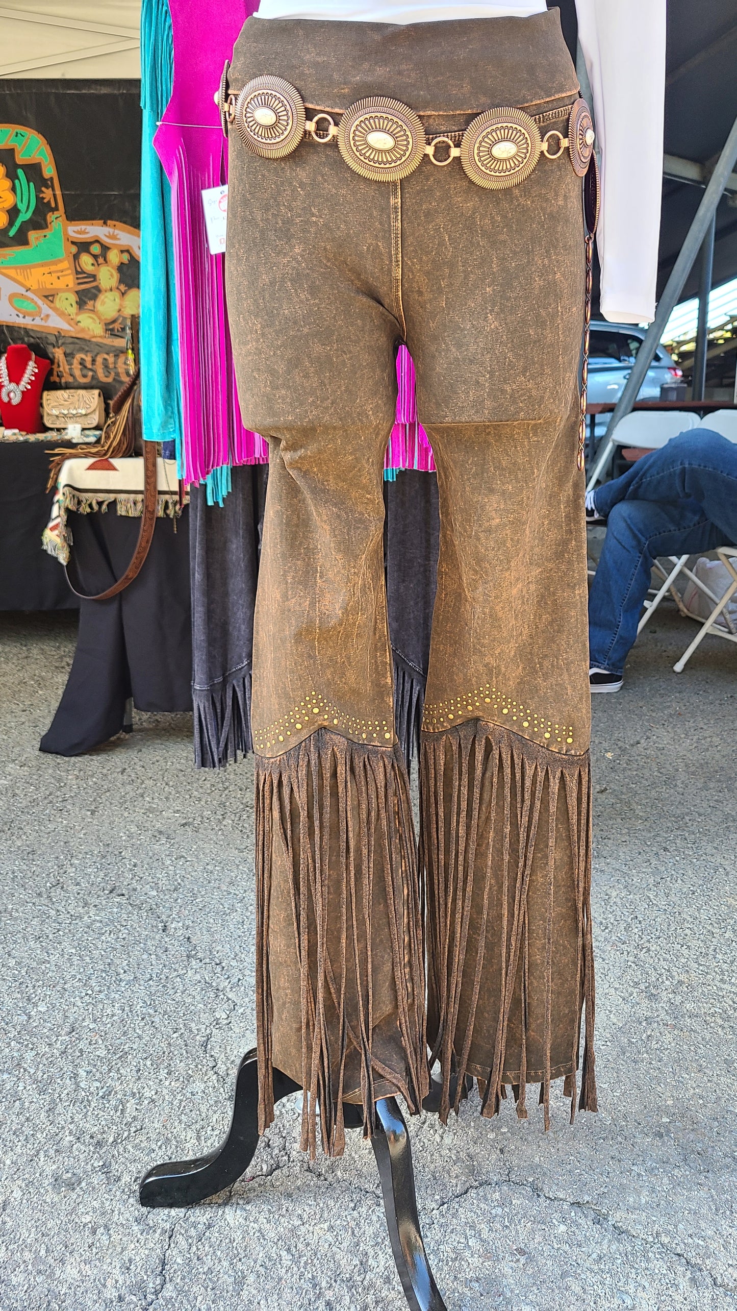 Stud Fringe Pants