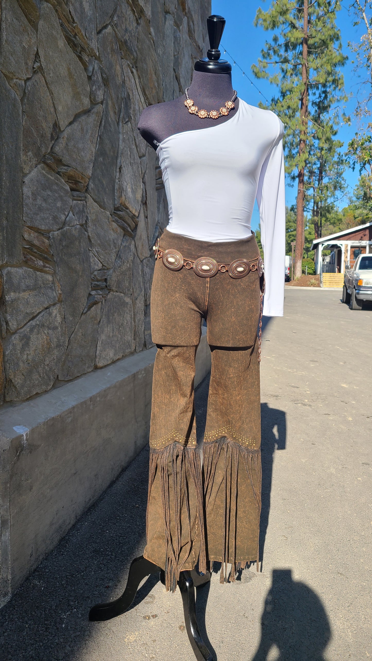 Stud Fringe Pants