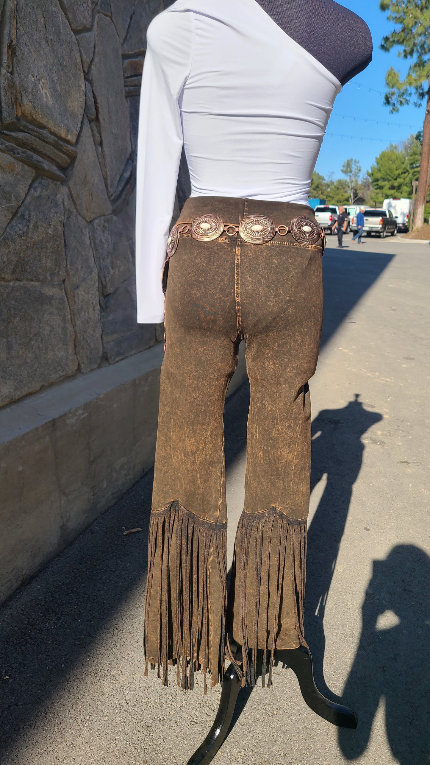 Stud Fringe Pants