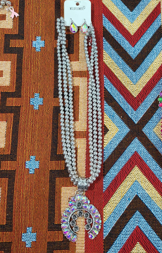 Flower Squash Blossom Necklace Set