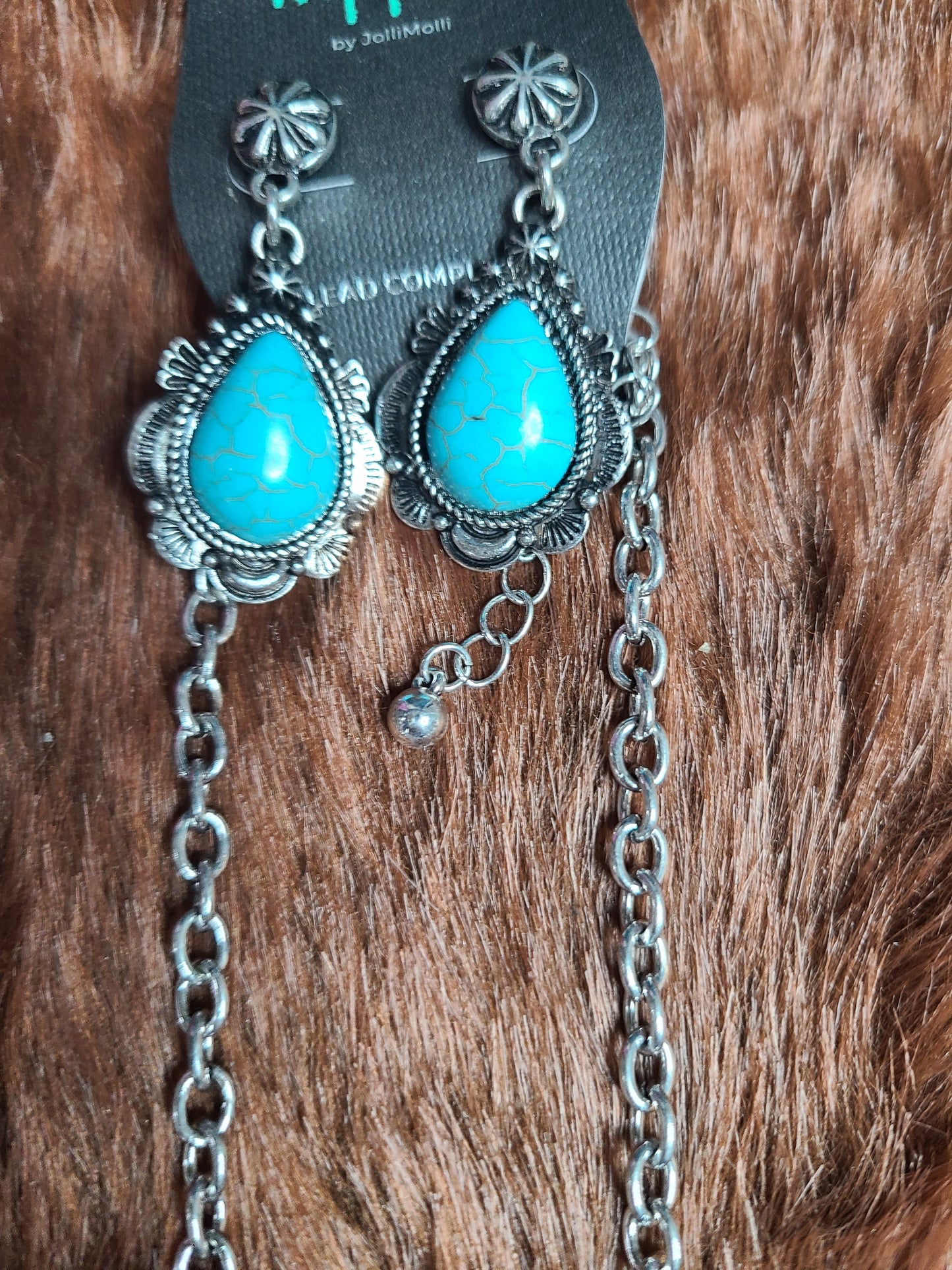 Lariat Turquoise Necklace Set