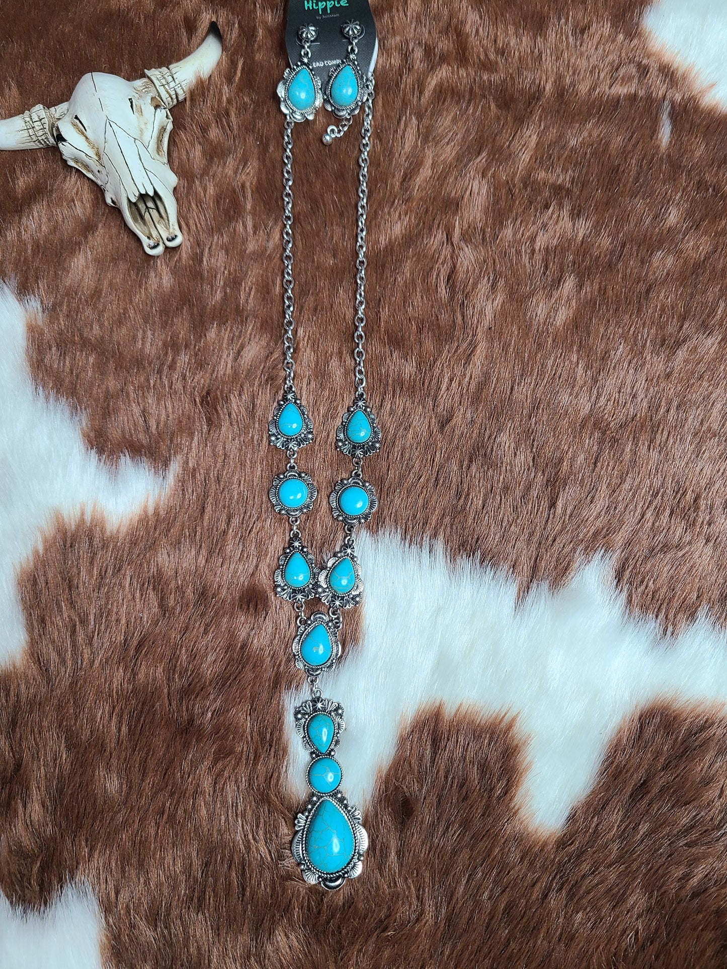 Lariat Turquoise Necklace Set