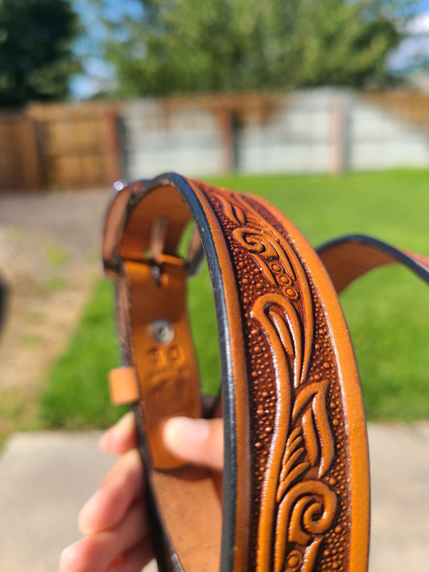 Leaf Leather Belt