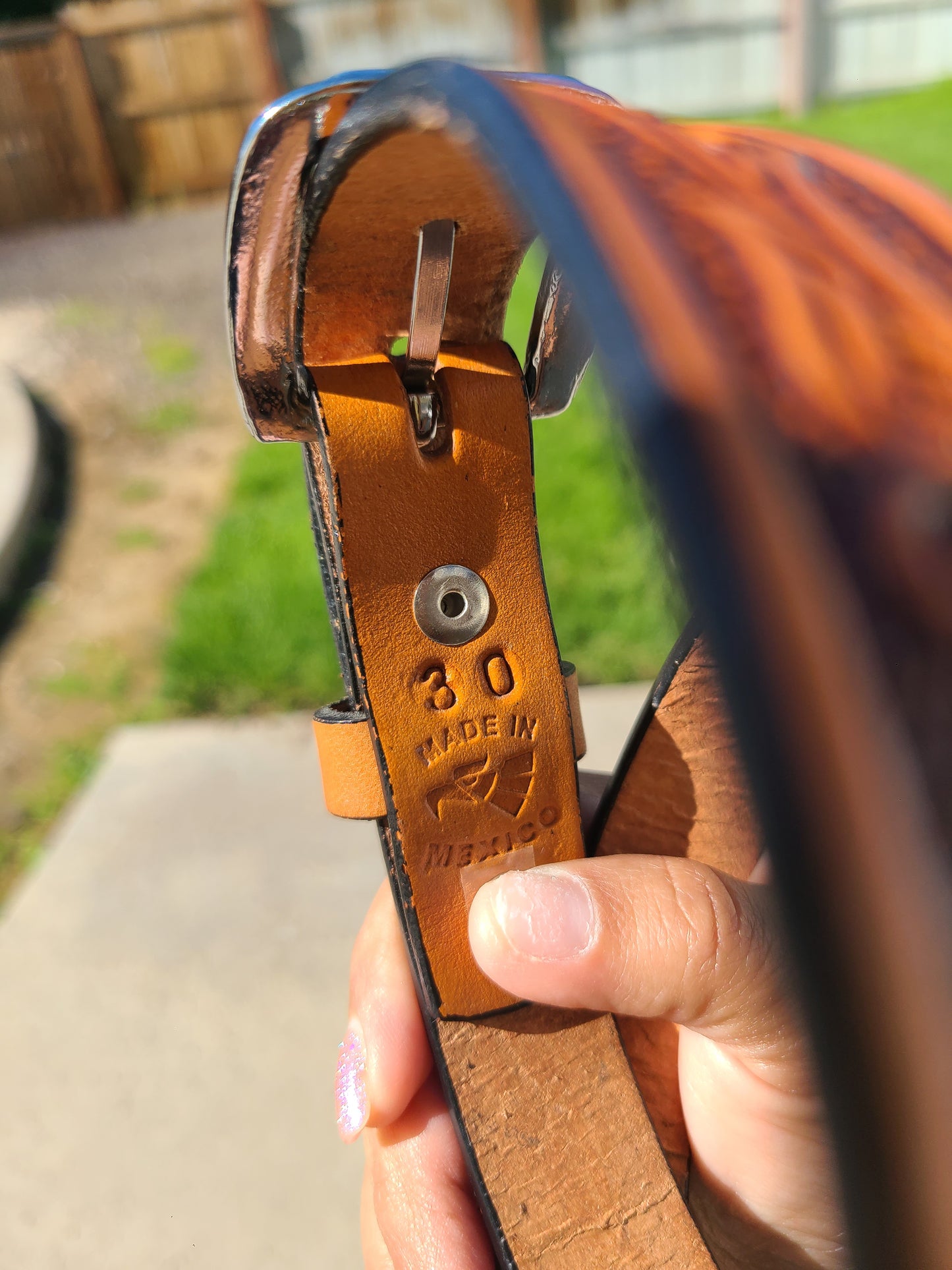 Leaf Leather Belt