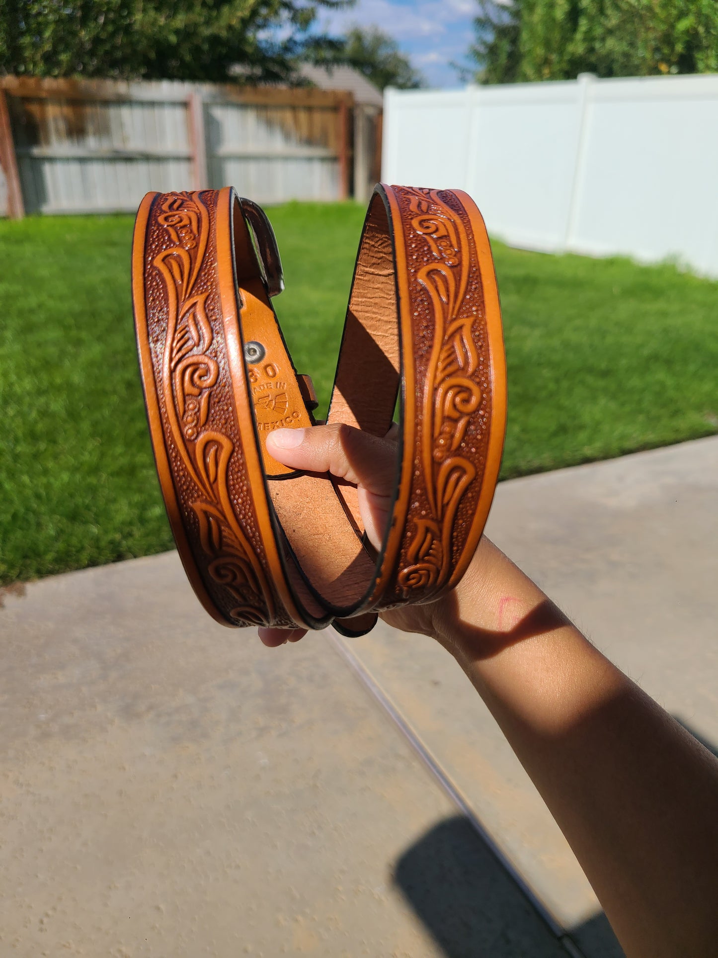 Leaf Leather Belt