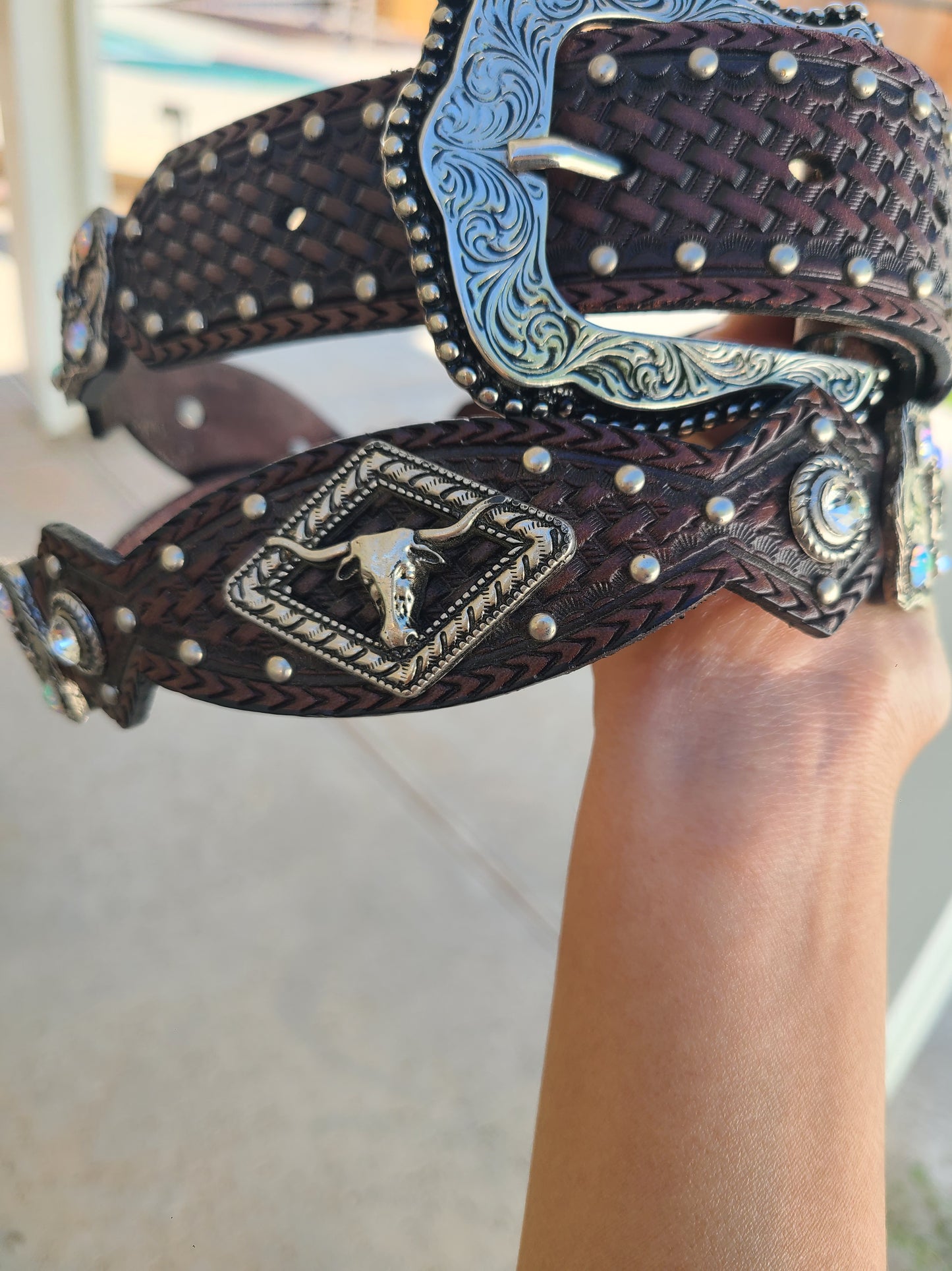 Bull Rider Tooled Belt