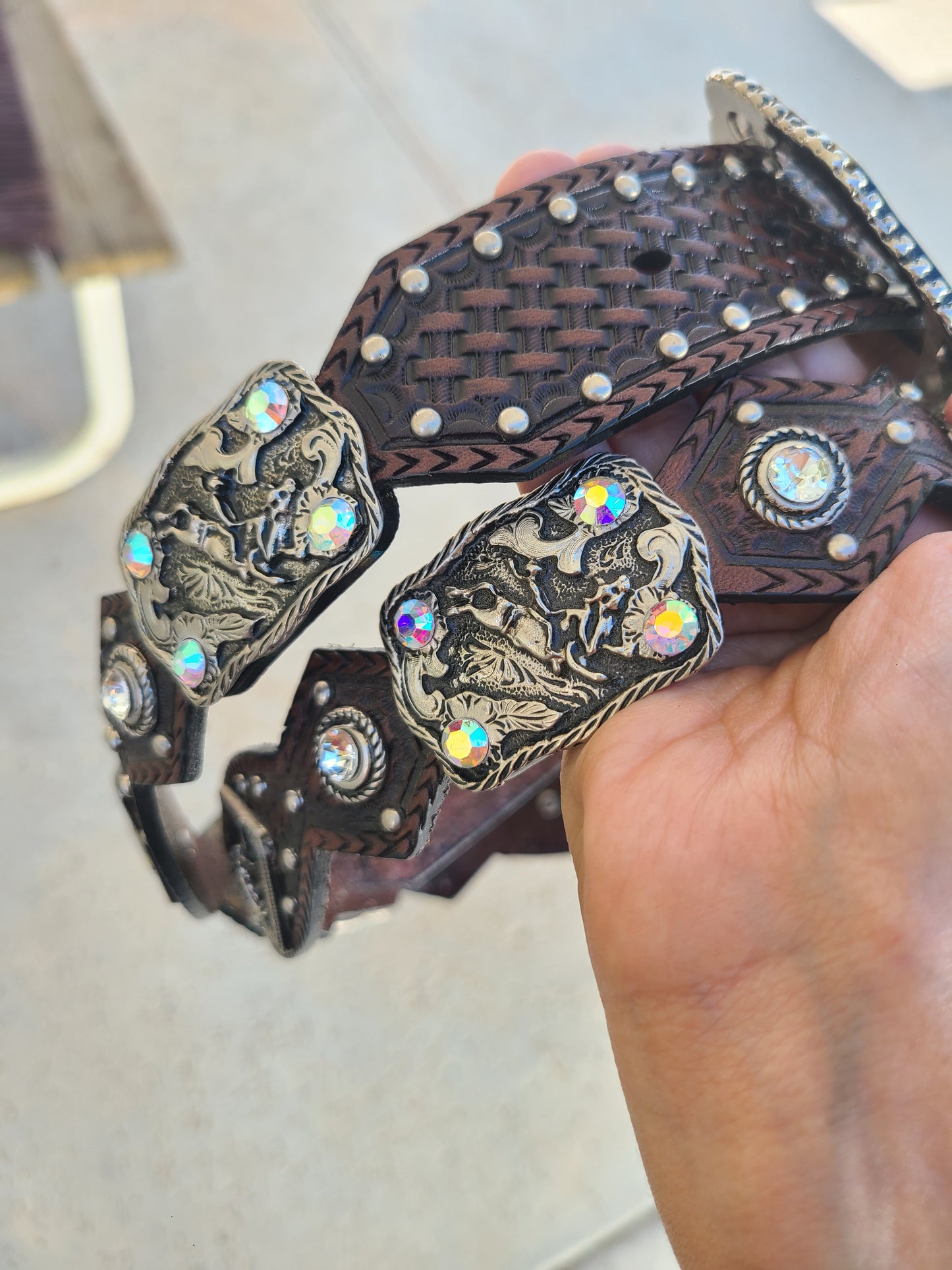 Bull Rider Tooled Belt