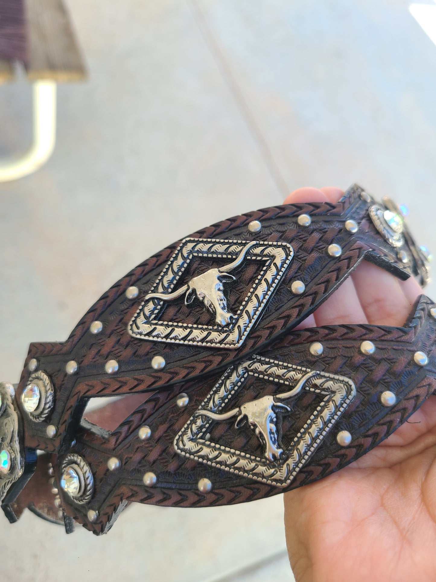 Bull Rider Tooled Belt