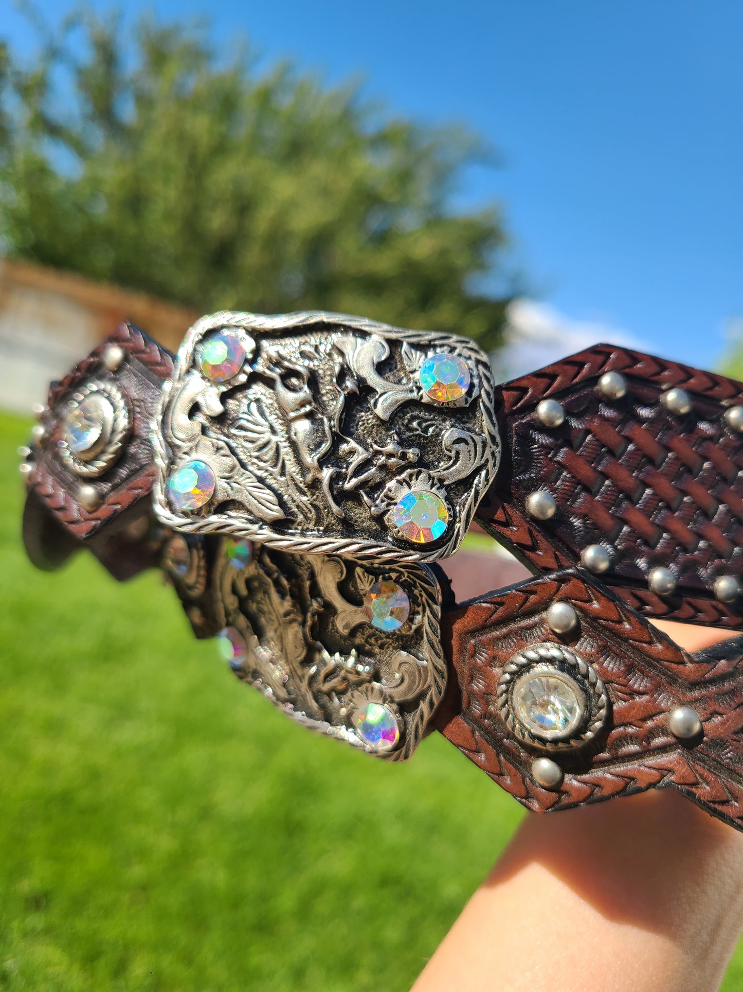 Bull Rider Tooled Belt