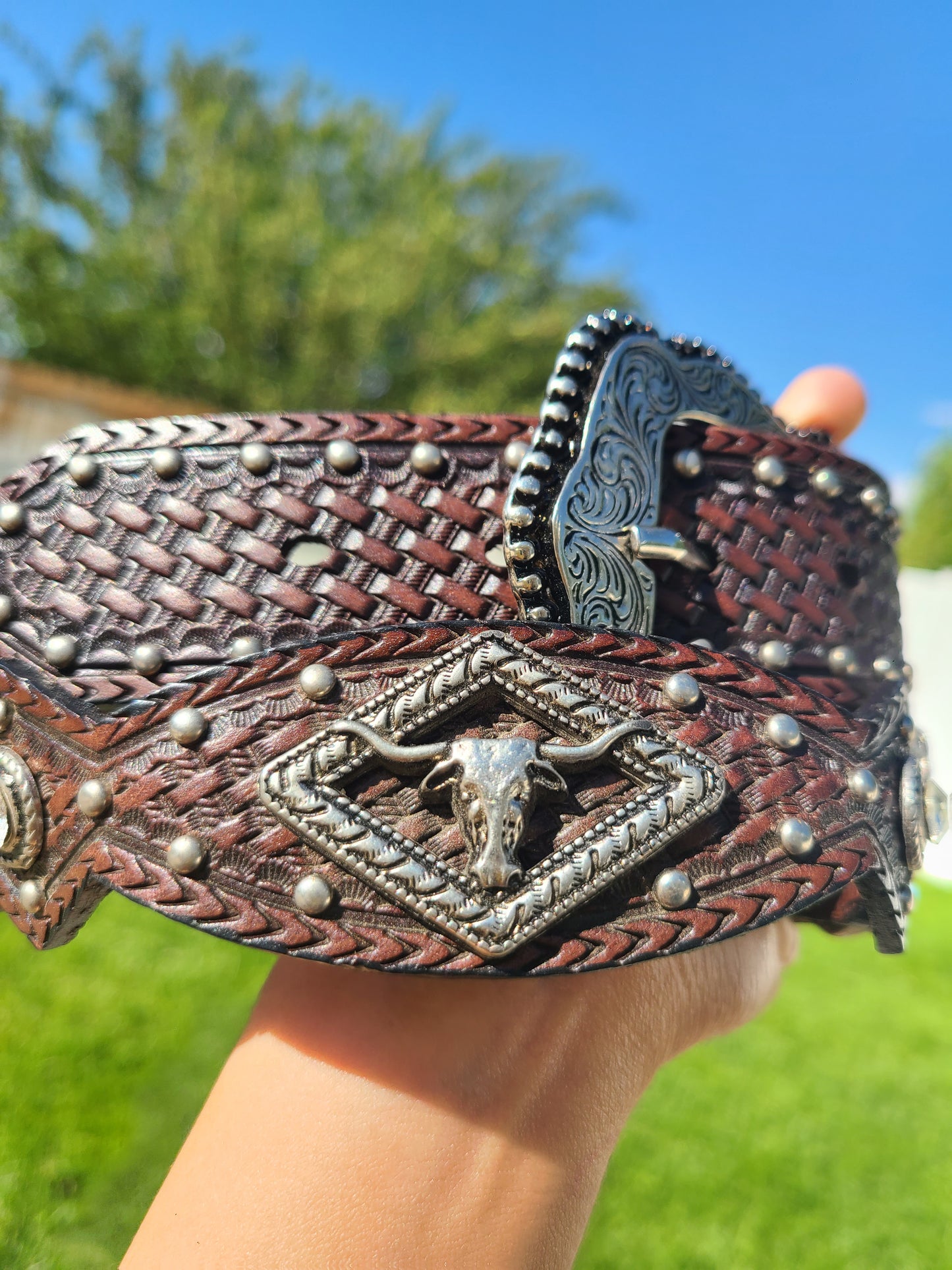 Bull Rider Tooled Belt