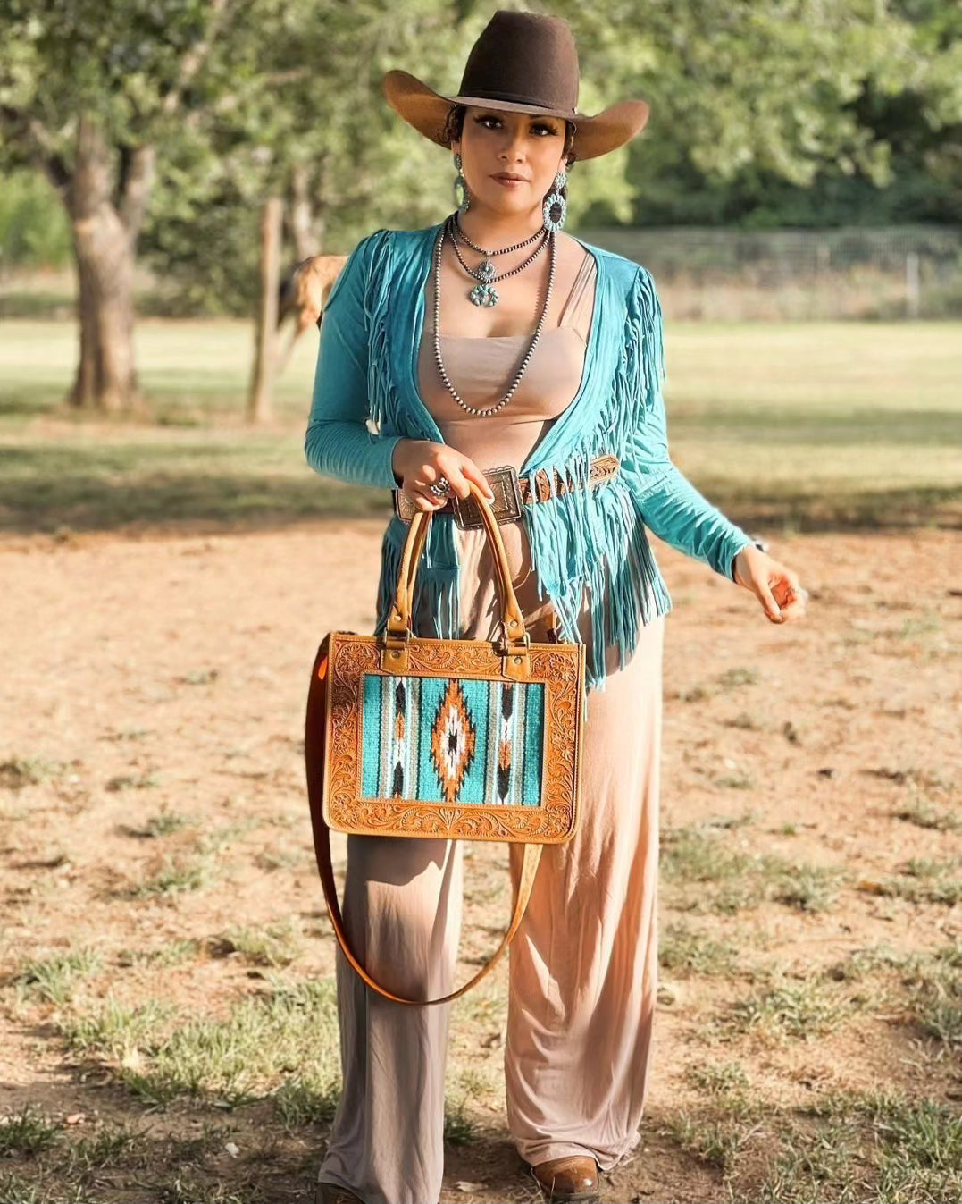 Turquoise Fringe Cardigan