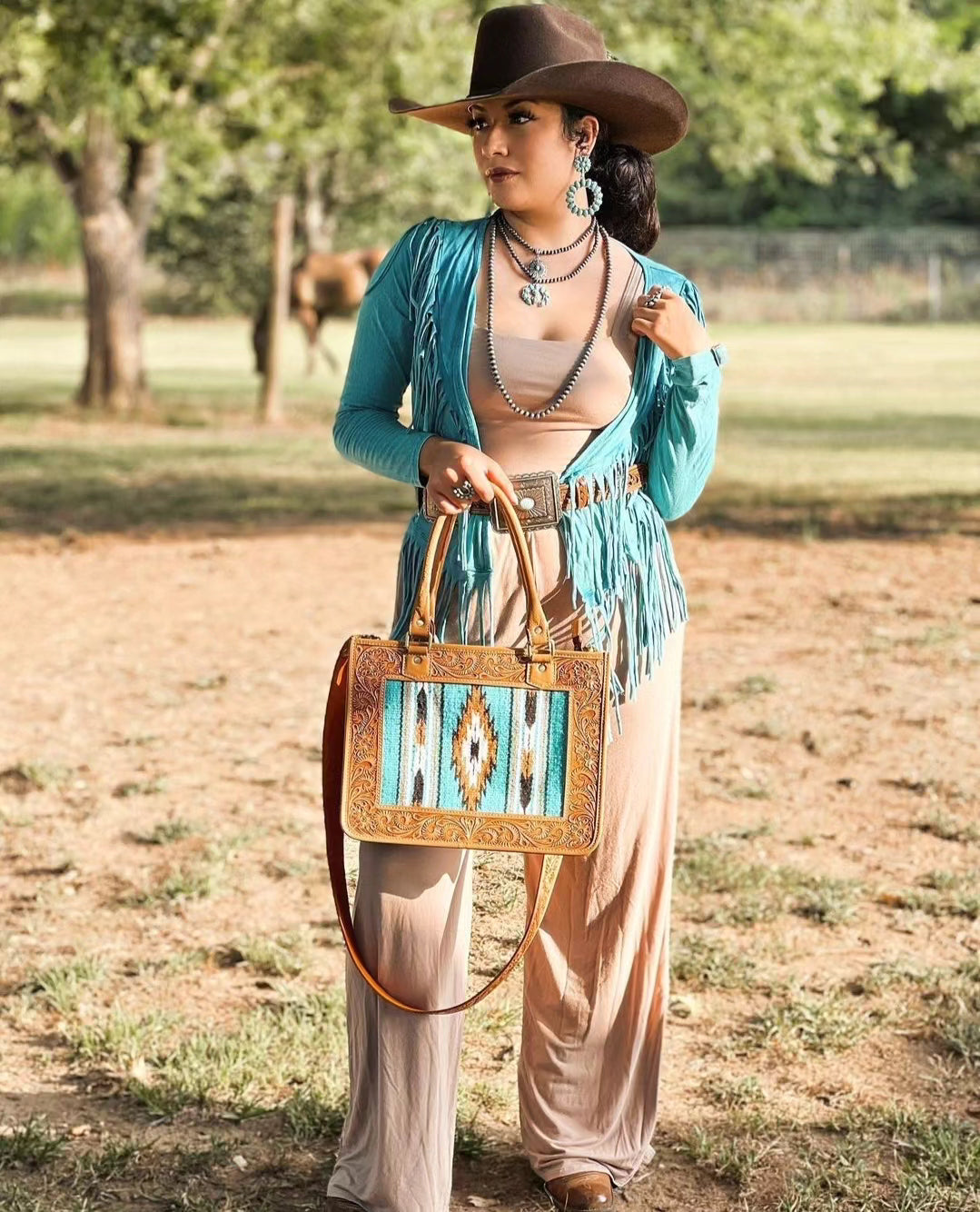 Turquoise Fringe Cardigan