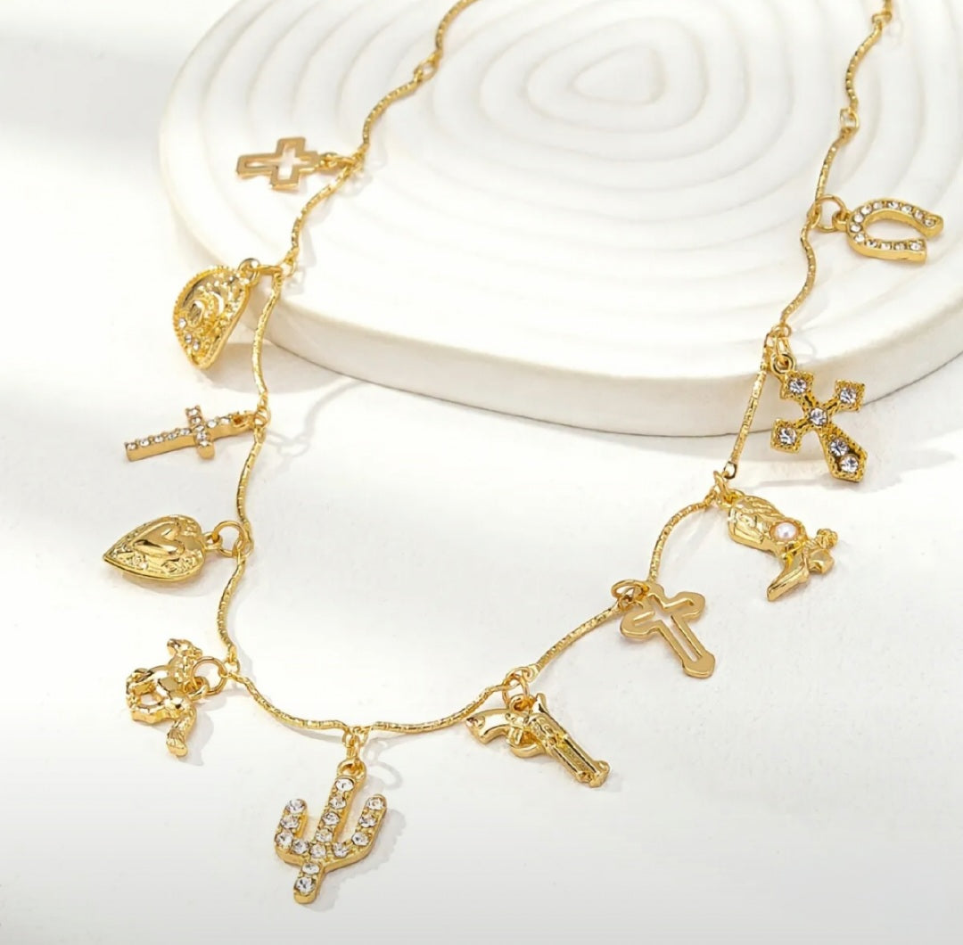 Desert Gold Charm Necklace