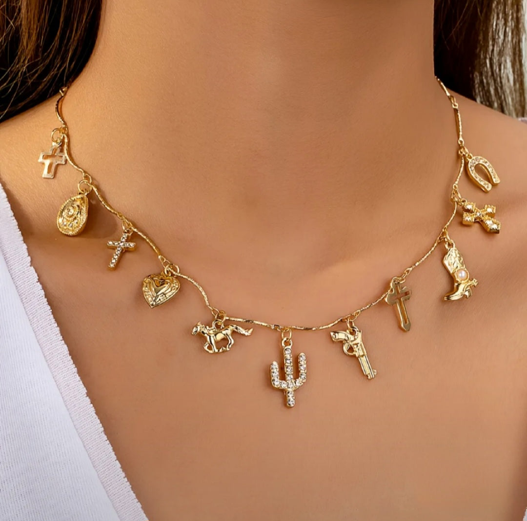 Desert Gold Charm Necklace