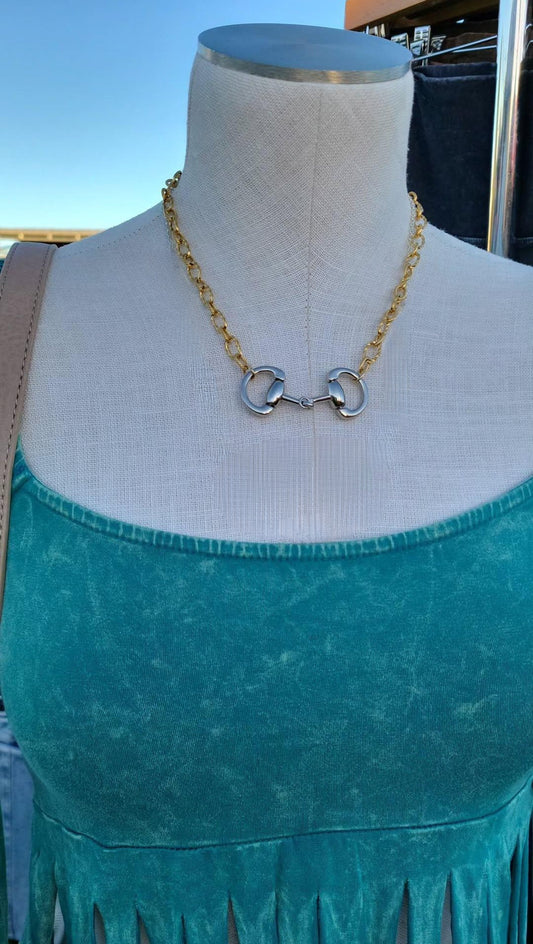 Gold & Silver Horse Bit Necklace