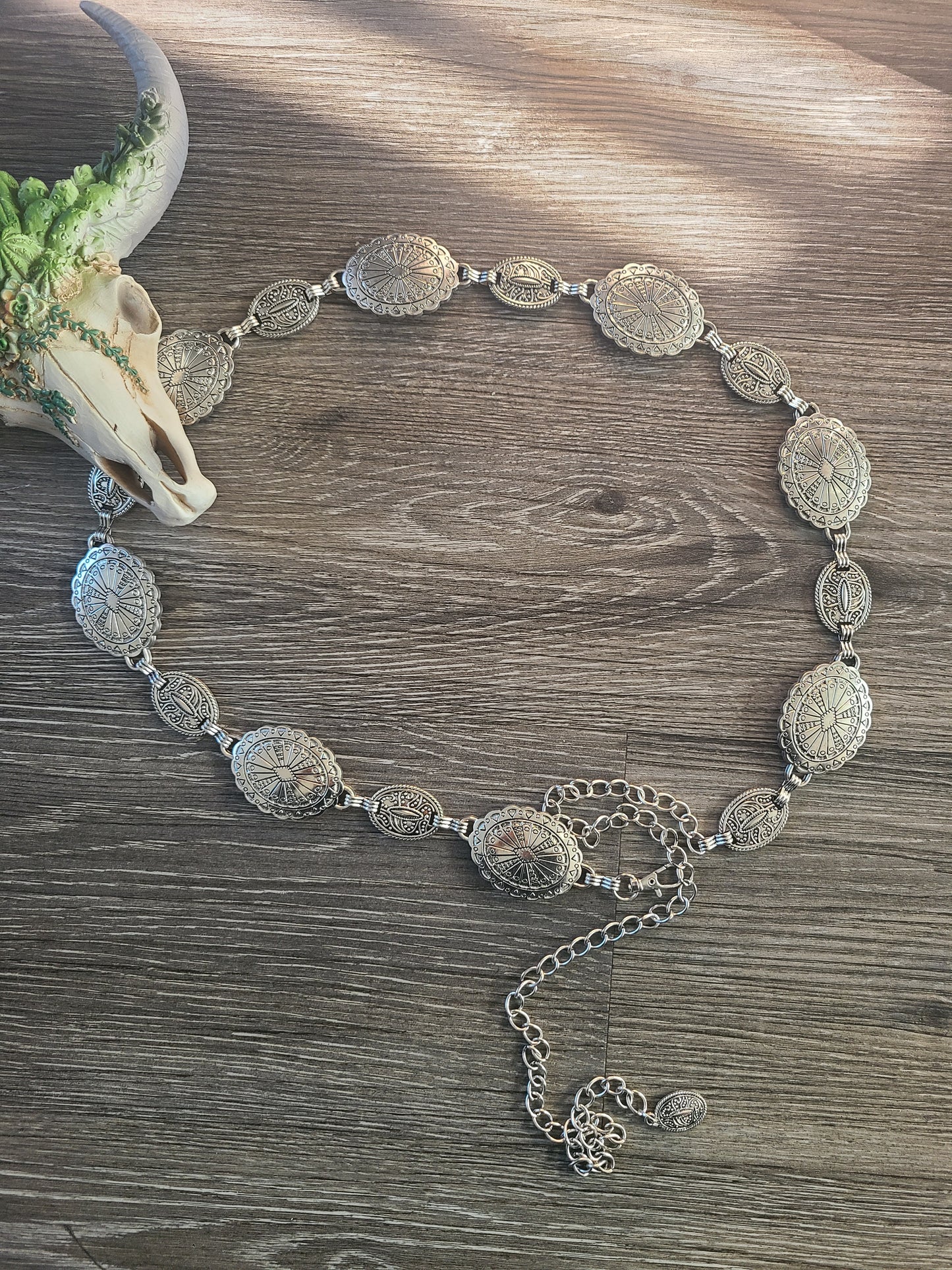 Concho Silver Chain Belt