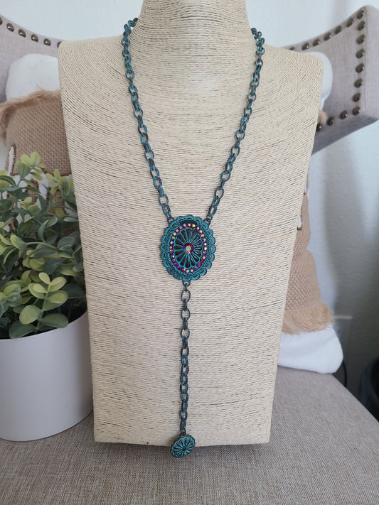 Y Concho Stone Necklace