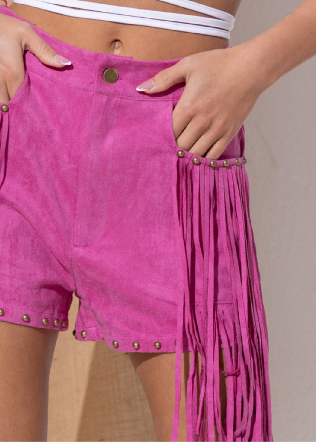 Wildlife Fringe Pink Shorts